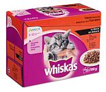 Whiskas kattenvoer Junior Vlees in Saus 12 x 100 gr