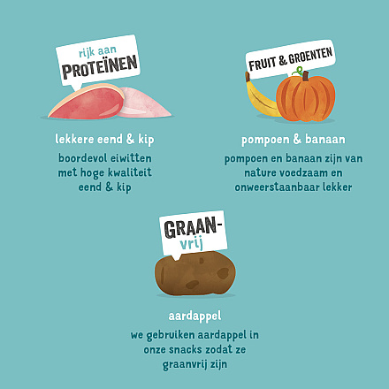 Edgard & Cooper graanvrije bites <br>eend en kip 50 gr